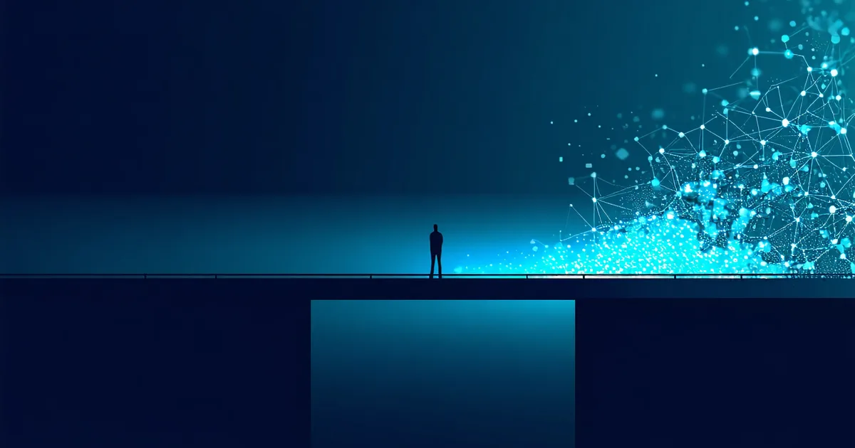 Abstract visualization of a knowledge gap during new employee onboarding